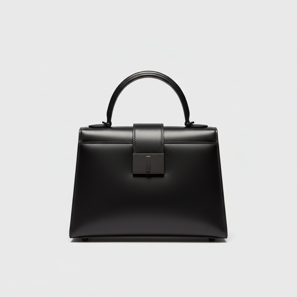 Refined Elegance luxury structured handbag in Midnight Black – hero view