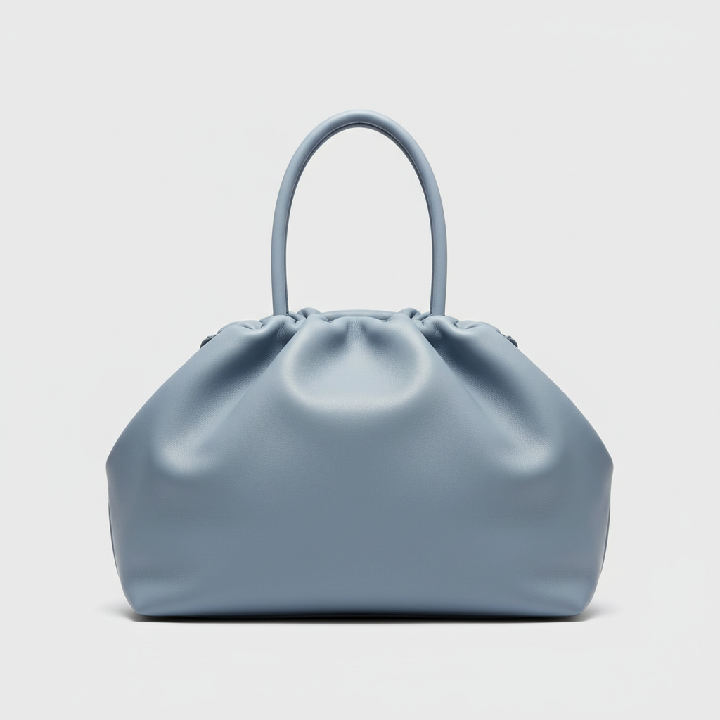 City Sleek Bag gathered tote in Sky Blue – front view