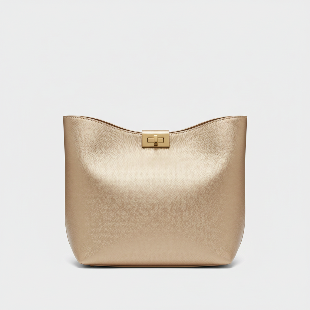 Graceful Carry premium leather tote bag in Champagne Gold - hero view