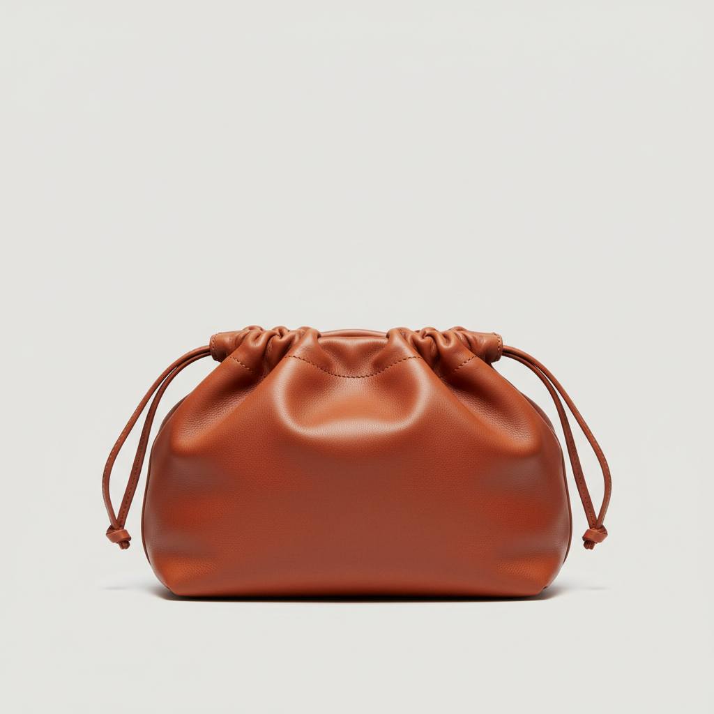 City Sleek Bag gathered tote in Terracotta Rust – front view