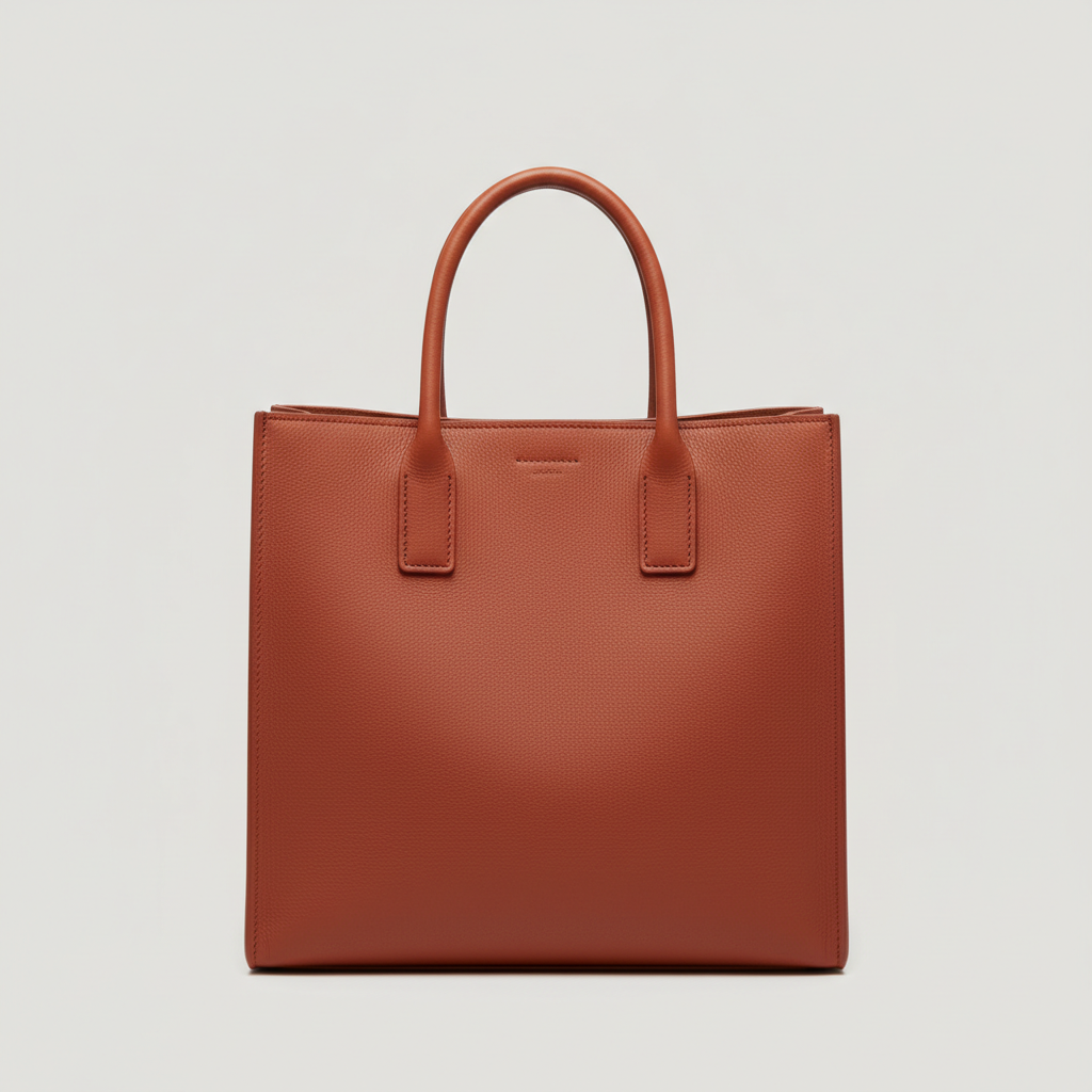 Grace Tote in Terracotta Rust – Front view