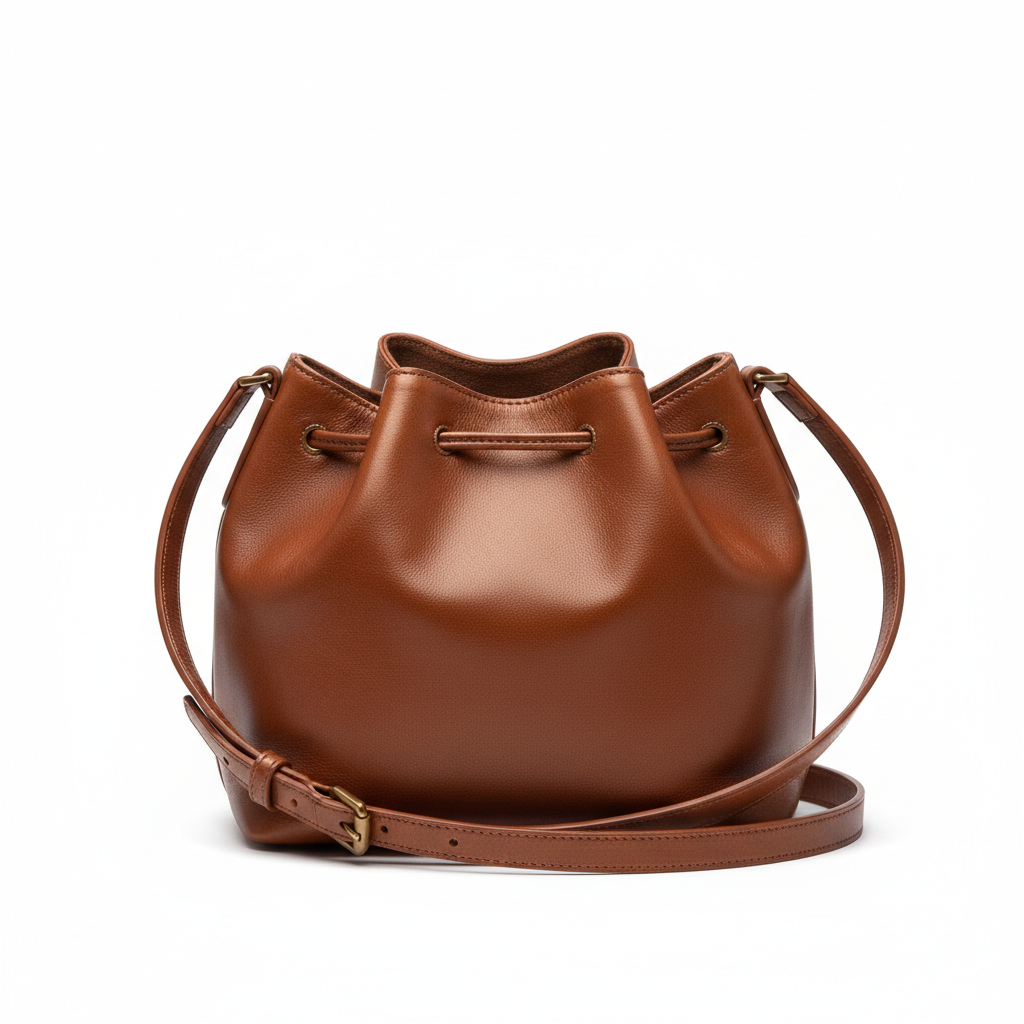 Soft Bucket Bag – Cinnamon Bronze – Front View