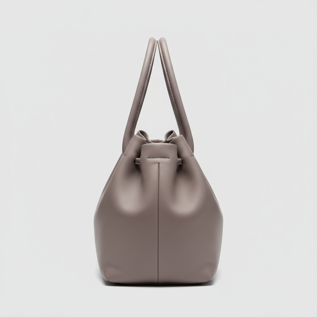 City Sleek Bag gathered tote in Lavender Grey – side view