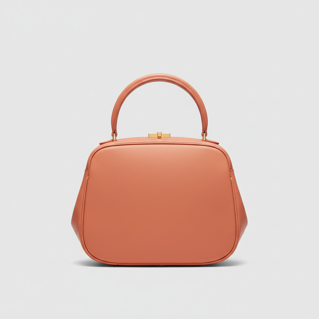 Heritage Curve luxury curved handbag in Coral Peach – hero view