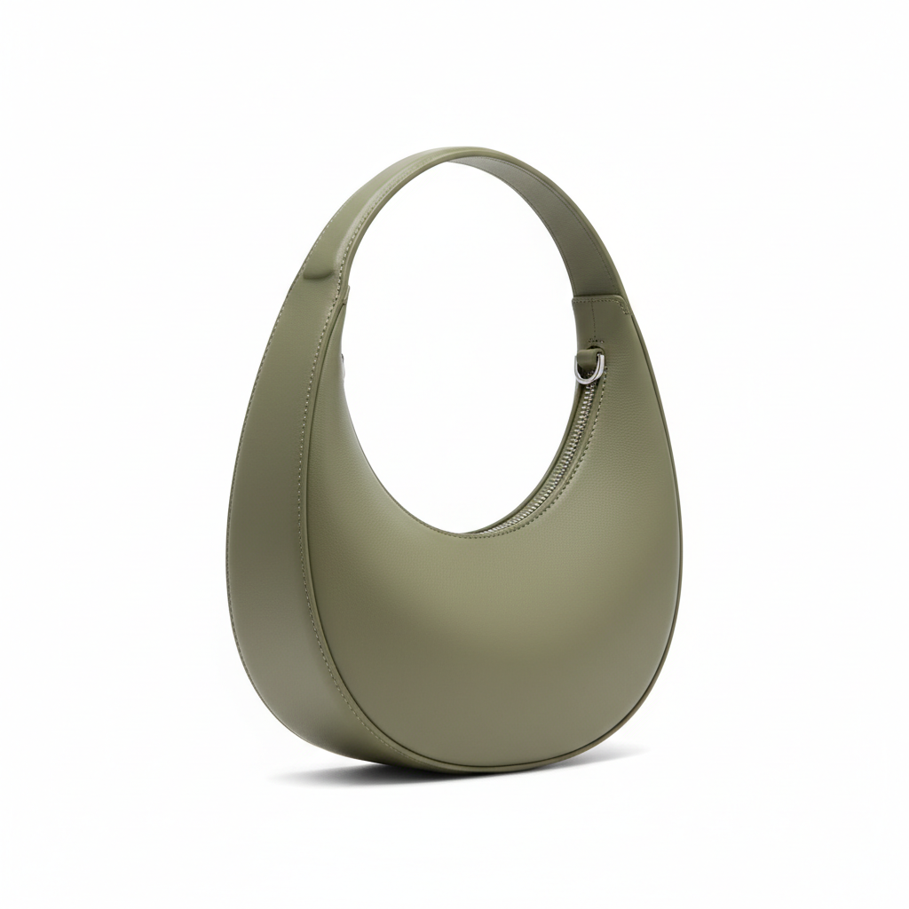 Minimalist Gather Bag – Olive Sage – Side View