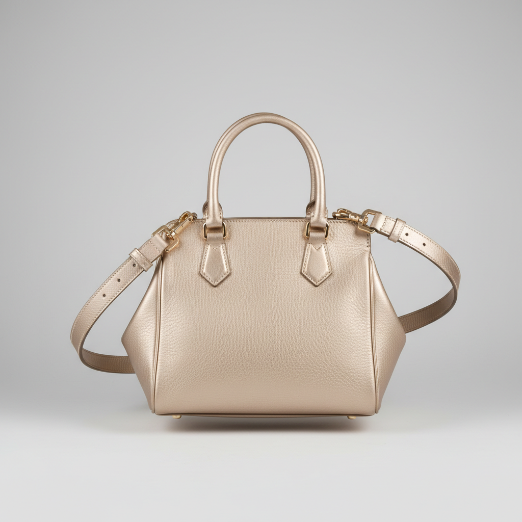 Elegant Motion luxury handbag in Champagne Gold – front view