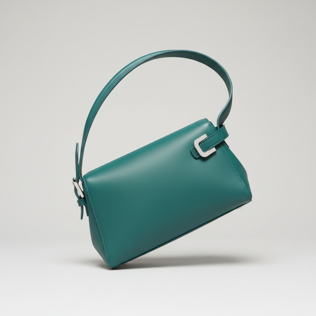 Elegant Motion luxury handbag in Emerald Teal – front view