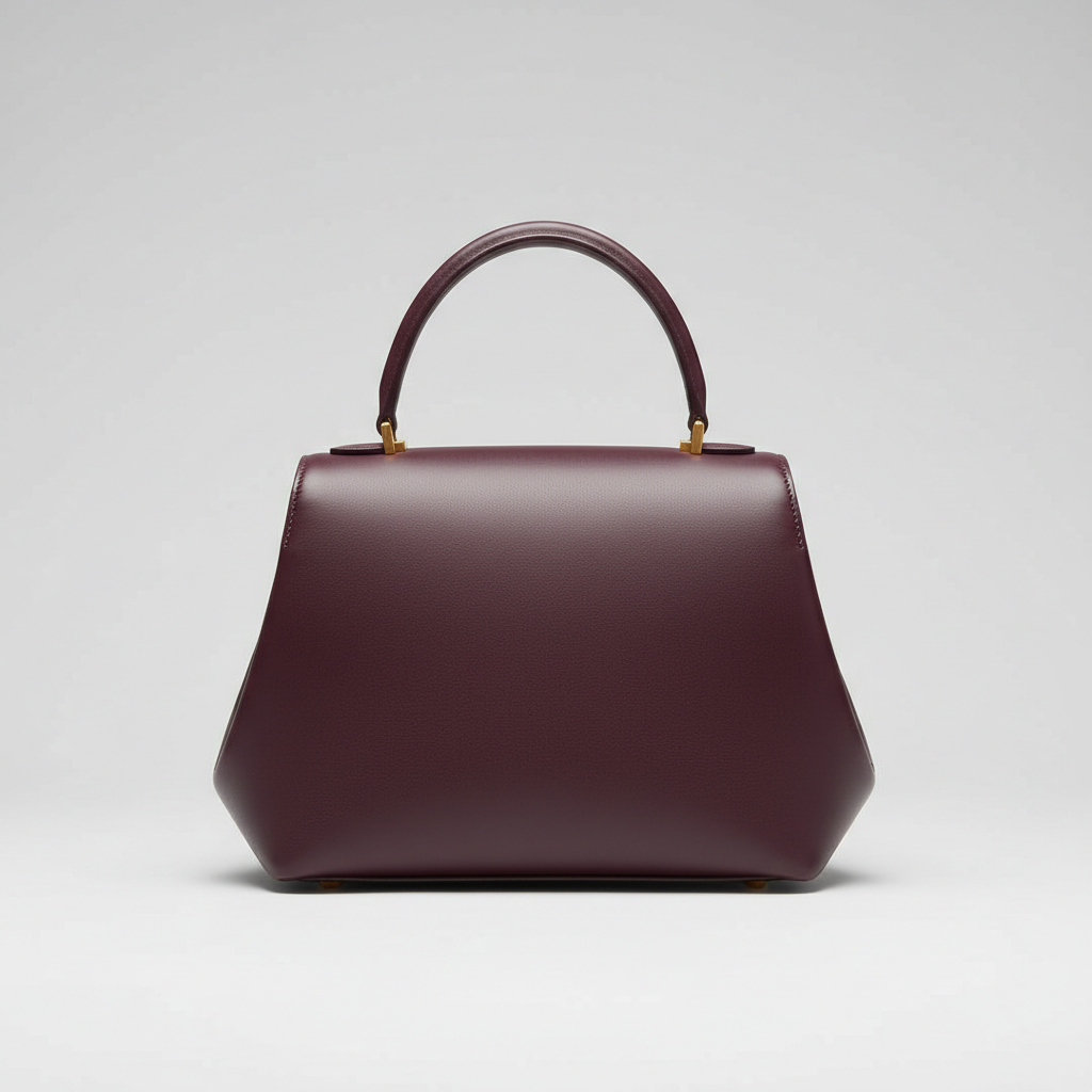 Heritage Curve luxury curved handbag in Deep Plum – hero view