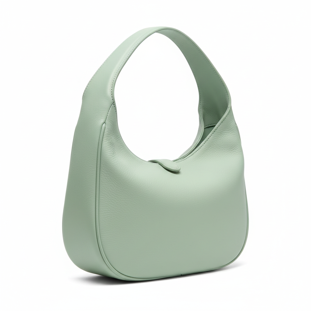 Crescent Hobo Bag – Mint Green – Side View