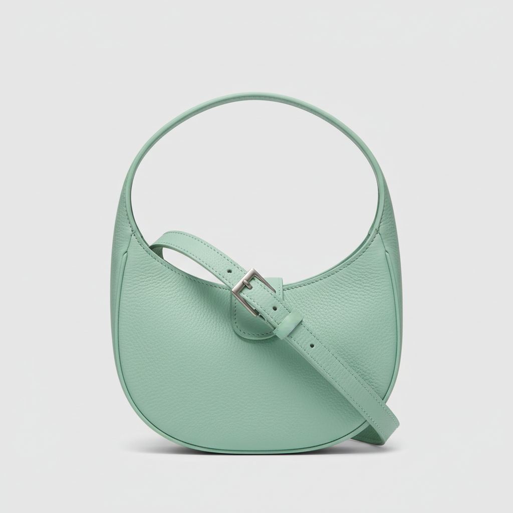 Serene Curve curved shoulder bag in Mint Green - hero view