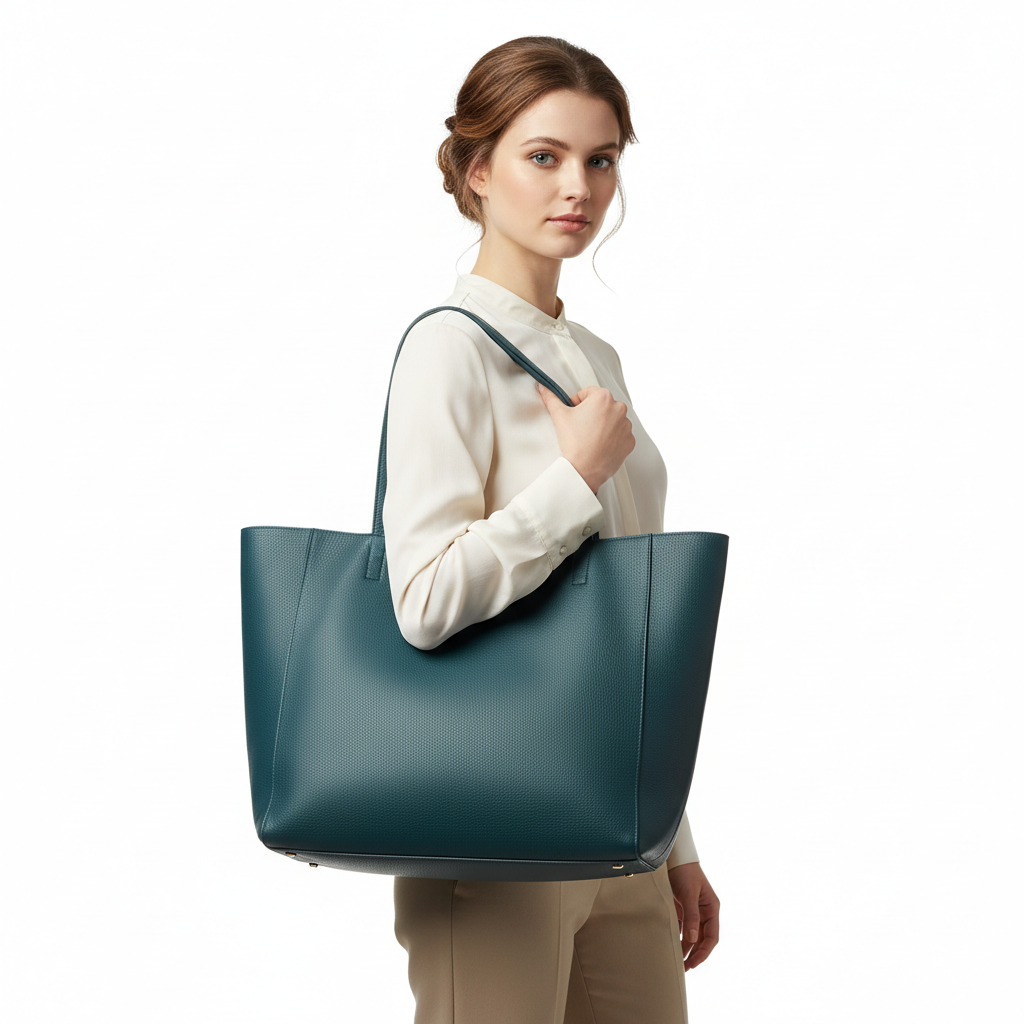 Everyday Shopper Tote – Ocean Teal – Model