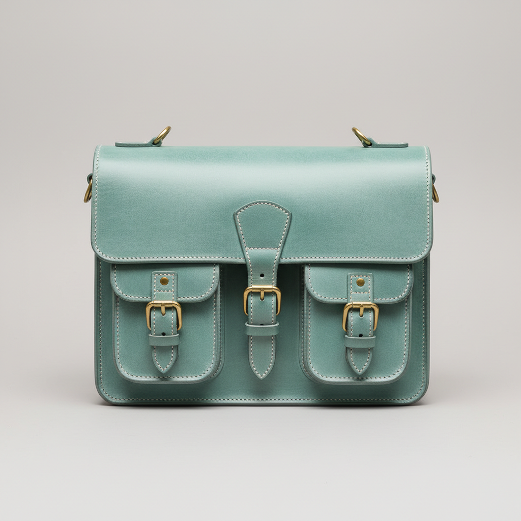 Vintage Satchel in Aqua Mist – Front view