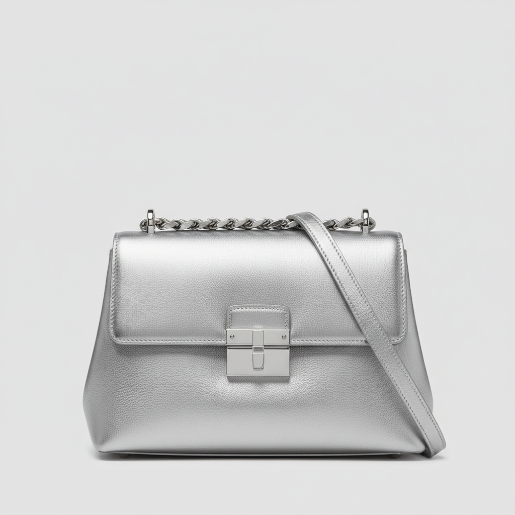 Timeless Charm luxury handbag in Ice Silver - hero view
