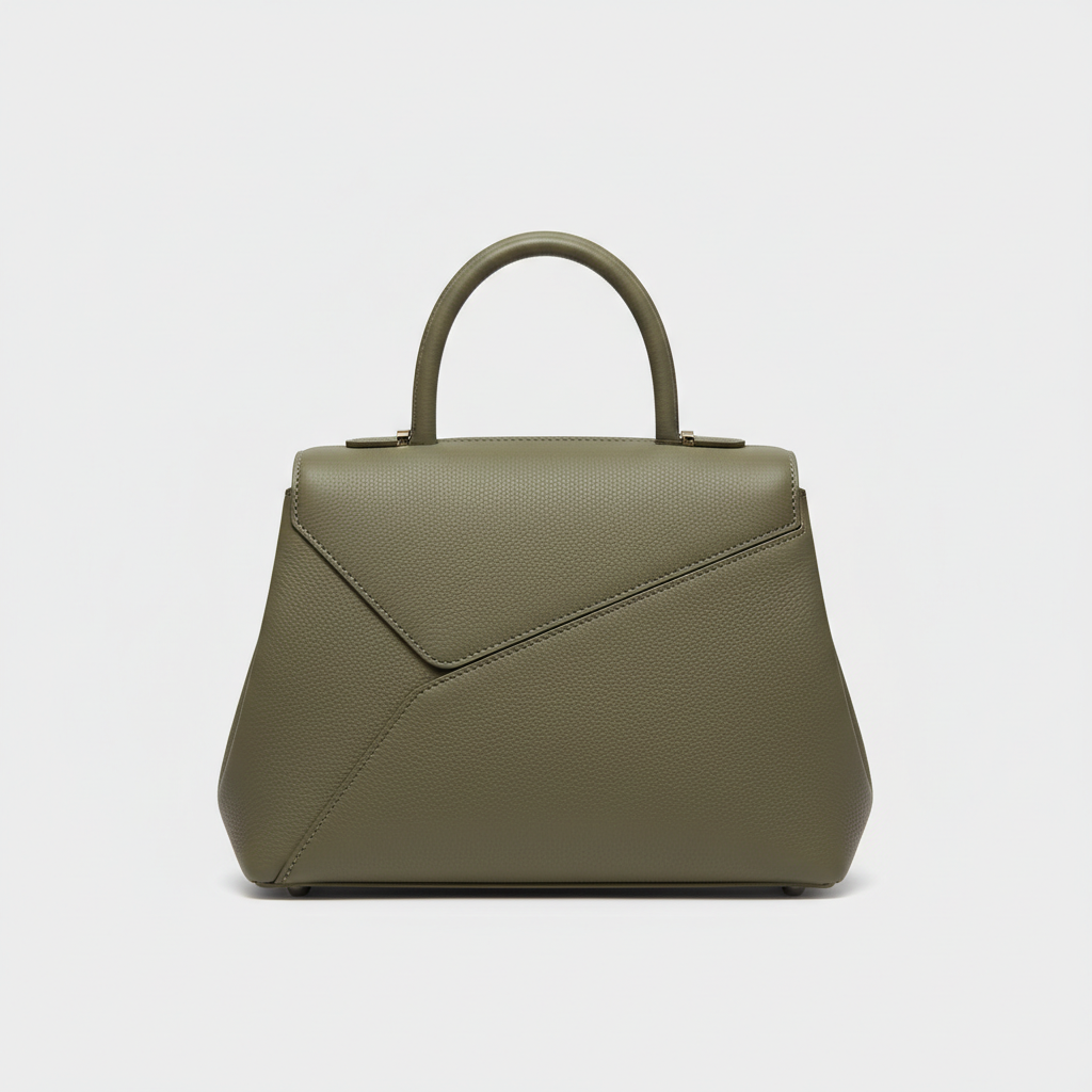 Refined Elegance luxury structured handbag in Sage Olive – hero view