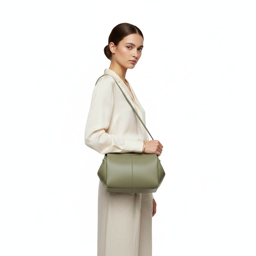 Modern Pouch Bag – Sage Green – Model