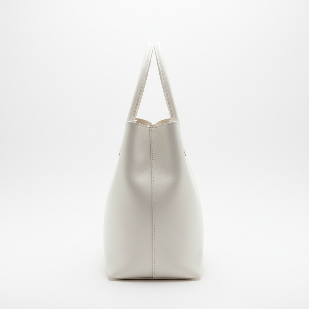 Everyday Shopper Tote – Frost White – Side View