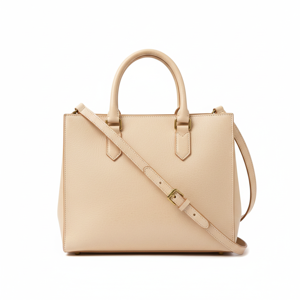 Vintage Leather Tote – Champagne Cream – Hero