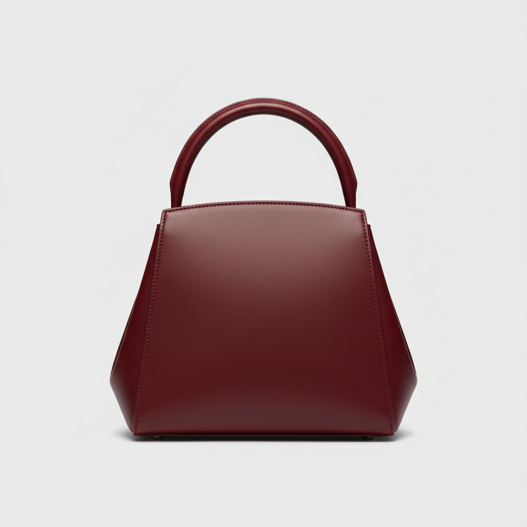 Contemporary Bloom luxury top handle handbag in Ruby Wine - front view