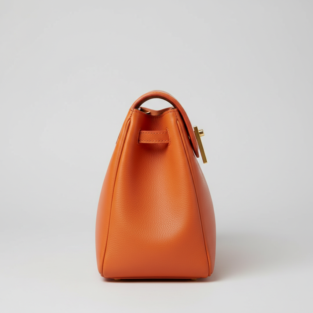Eternal Grace luxury handbag in Sunset Orange – side view