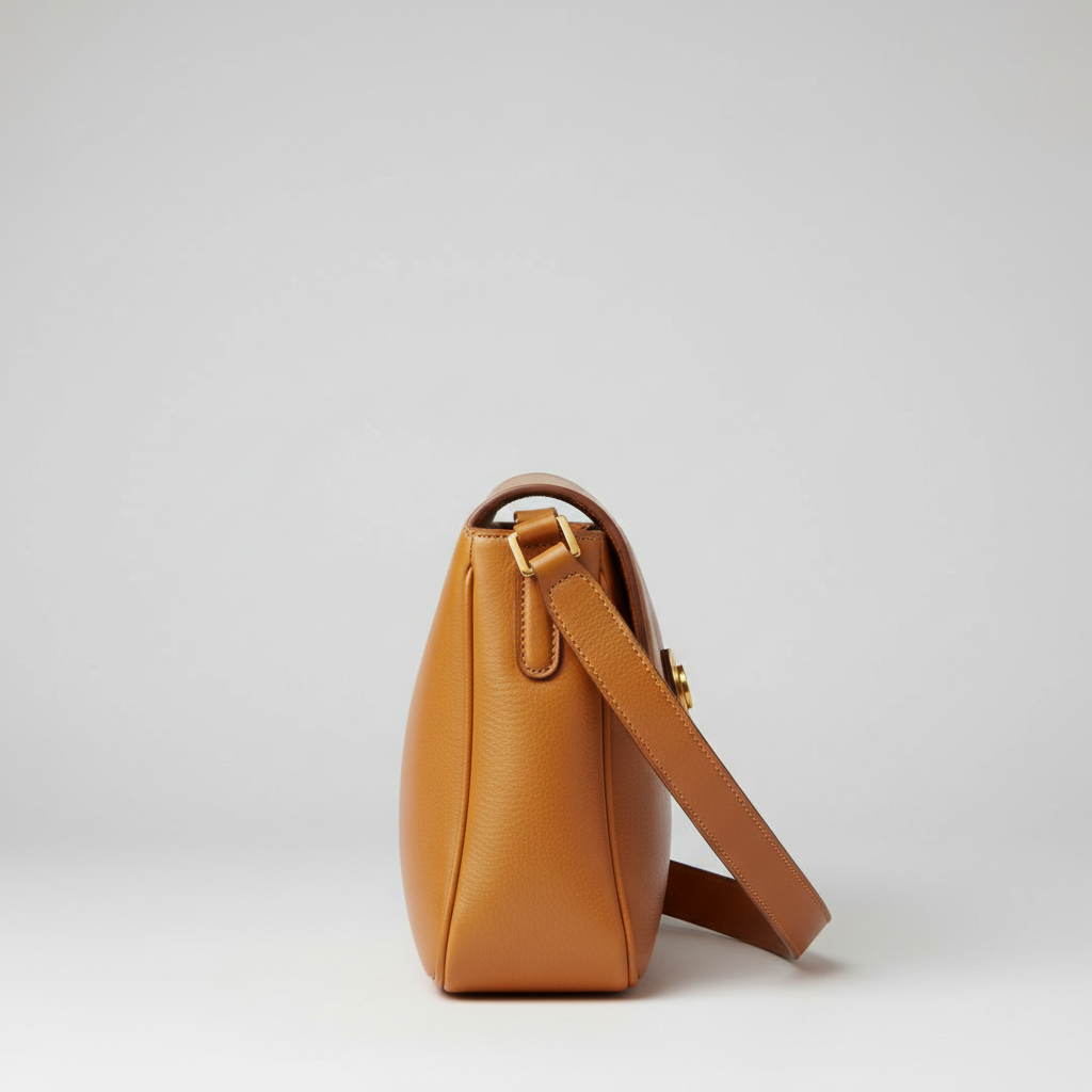Luxe Harmony luxury shoulder bag in Amber Gold – side view