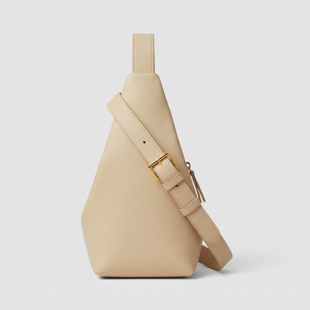 Versatile Sling luxury sling bag in Champagne Cream – side view