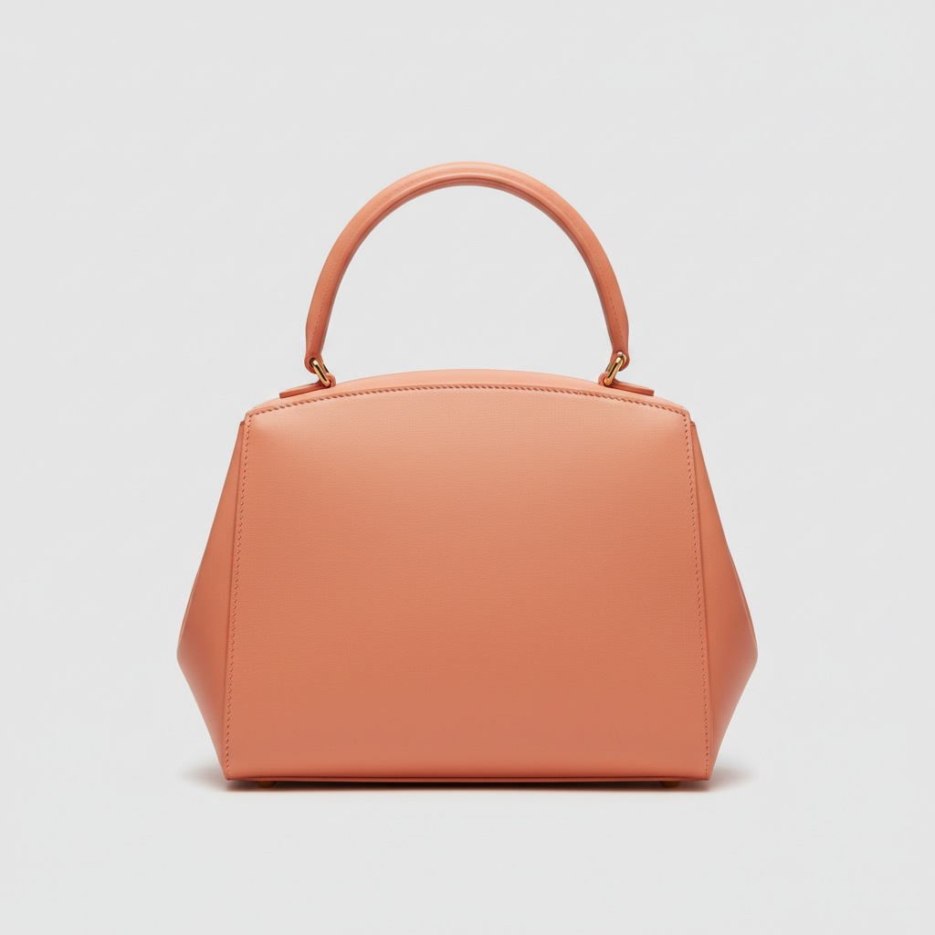 Heritage Curve luxury curved handbag in Coral Peach – front view