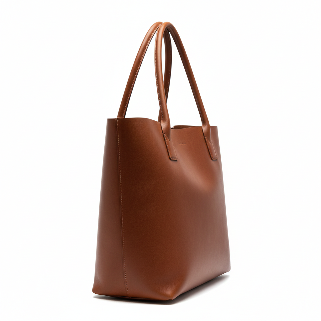 Everyday Shopper Tote – Cocoa Brown – Side View