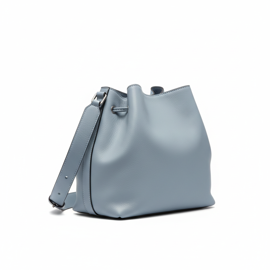 Soft Bucket Bag – Sky Blue – Side View