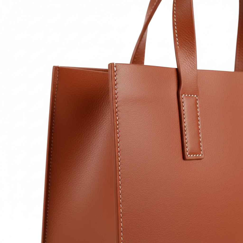 Urban Stylish Tote – Terracotta Rust – Leather Detail