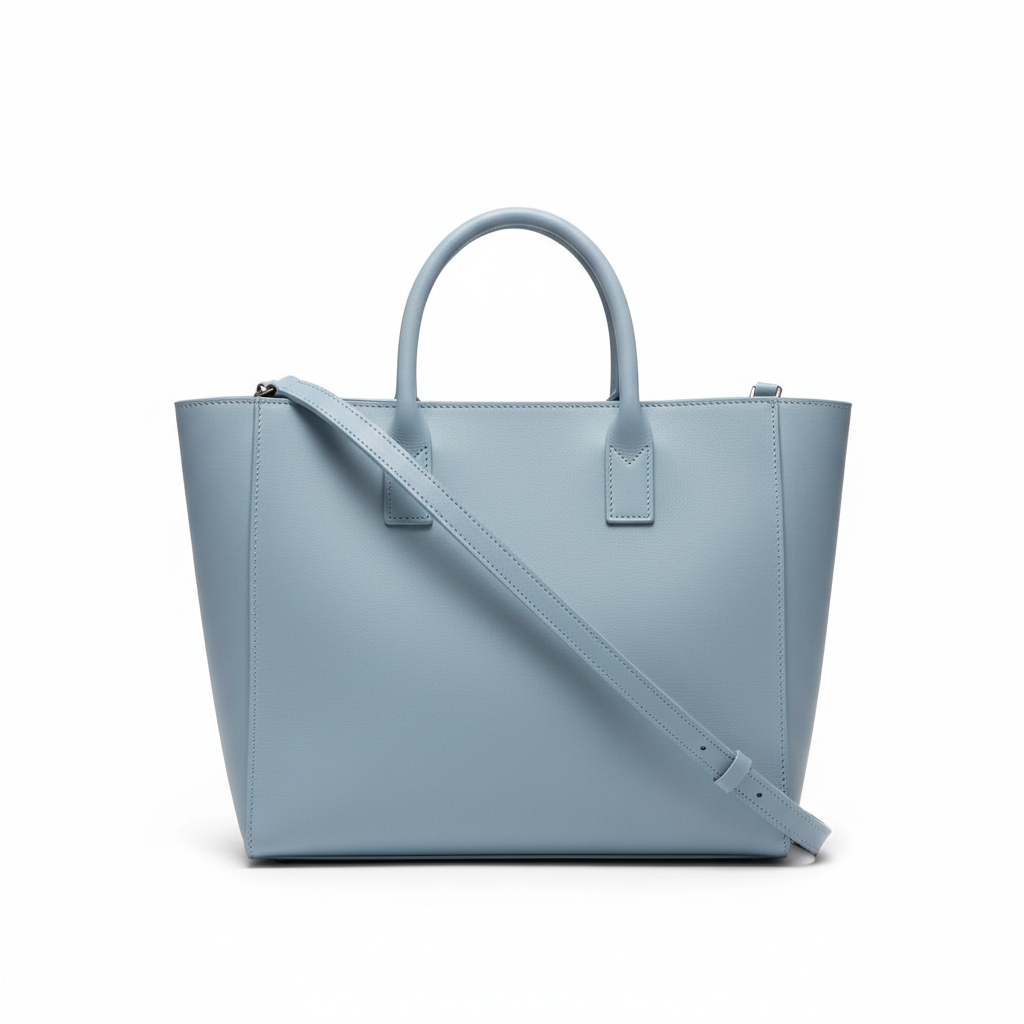 Vintage Leather Tote – Ice Blue – Hero