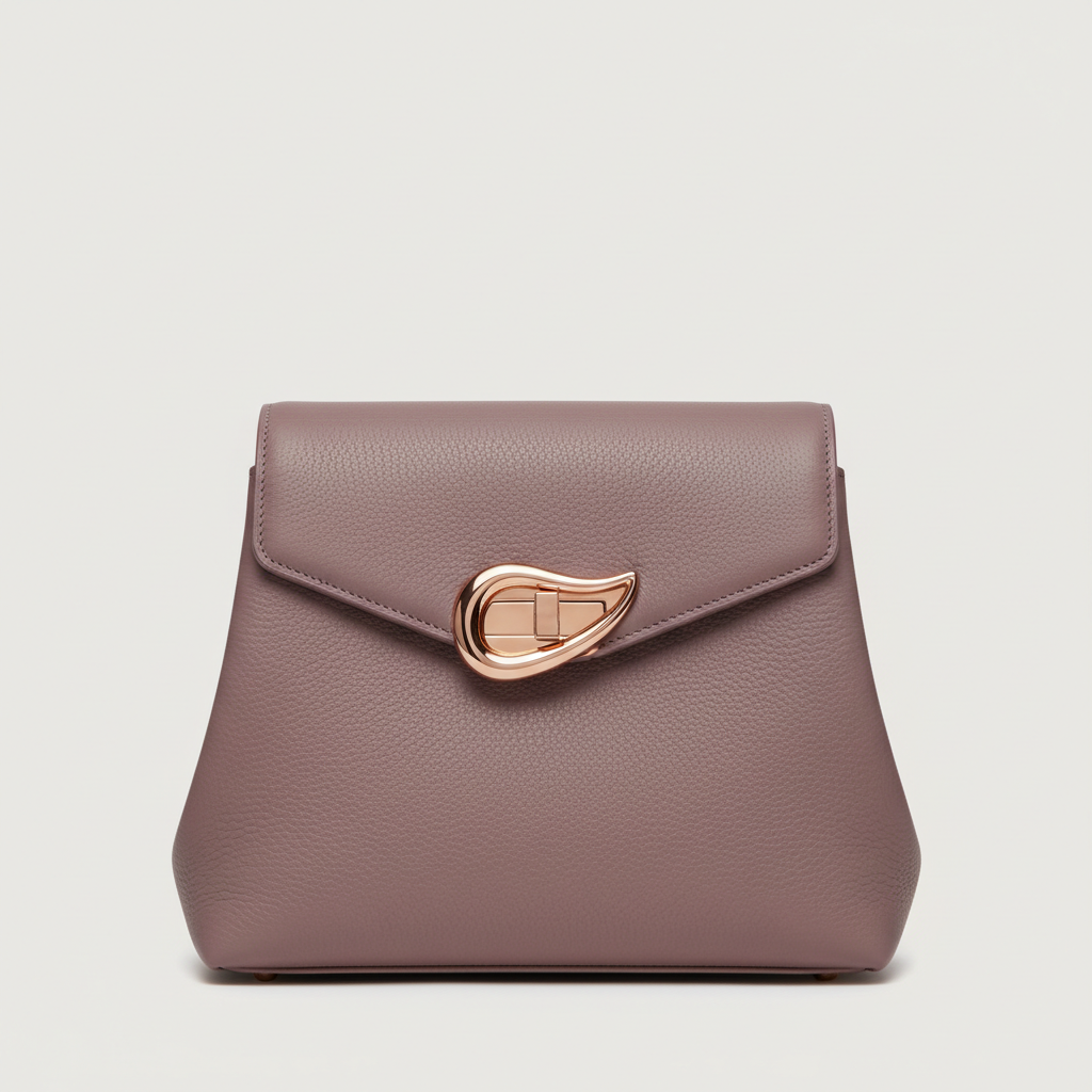 Velvet Grace luxury handbag in Rose Mauve - leather detail close-up