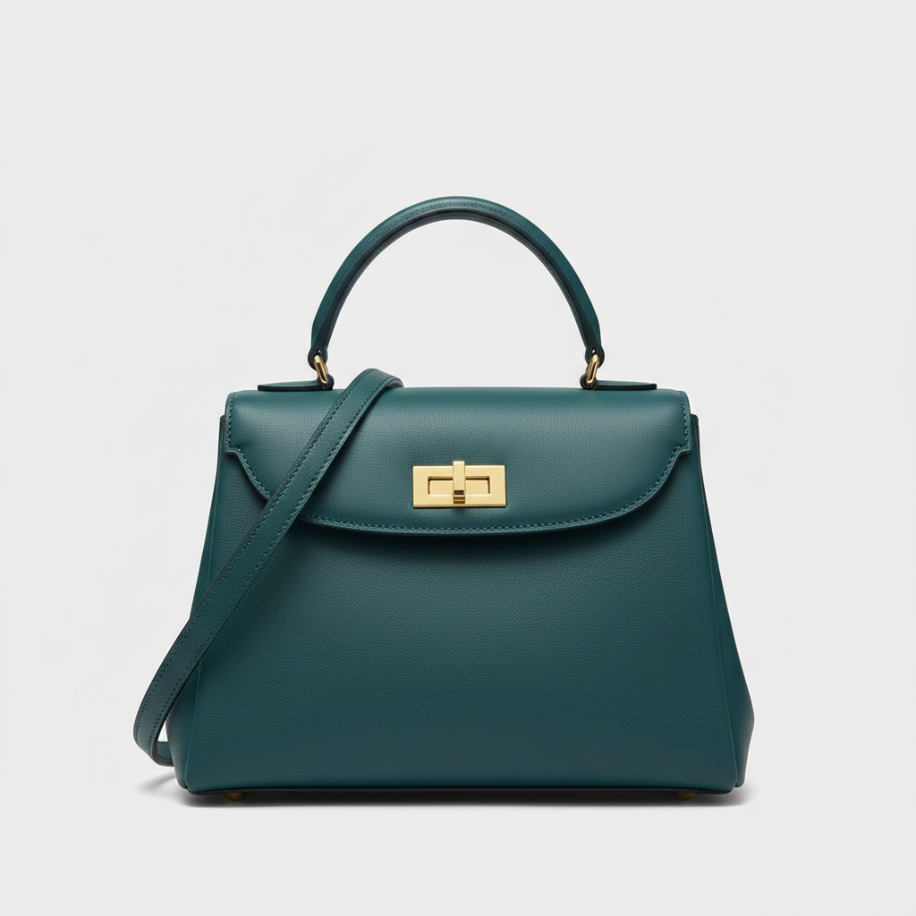 Refined Aura premium handbag in Ocean Teal - front view