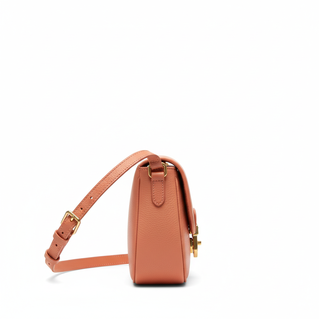 Everyday Saddle Bag – Coral Peach – Side View