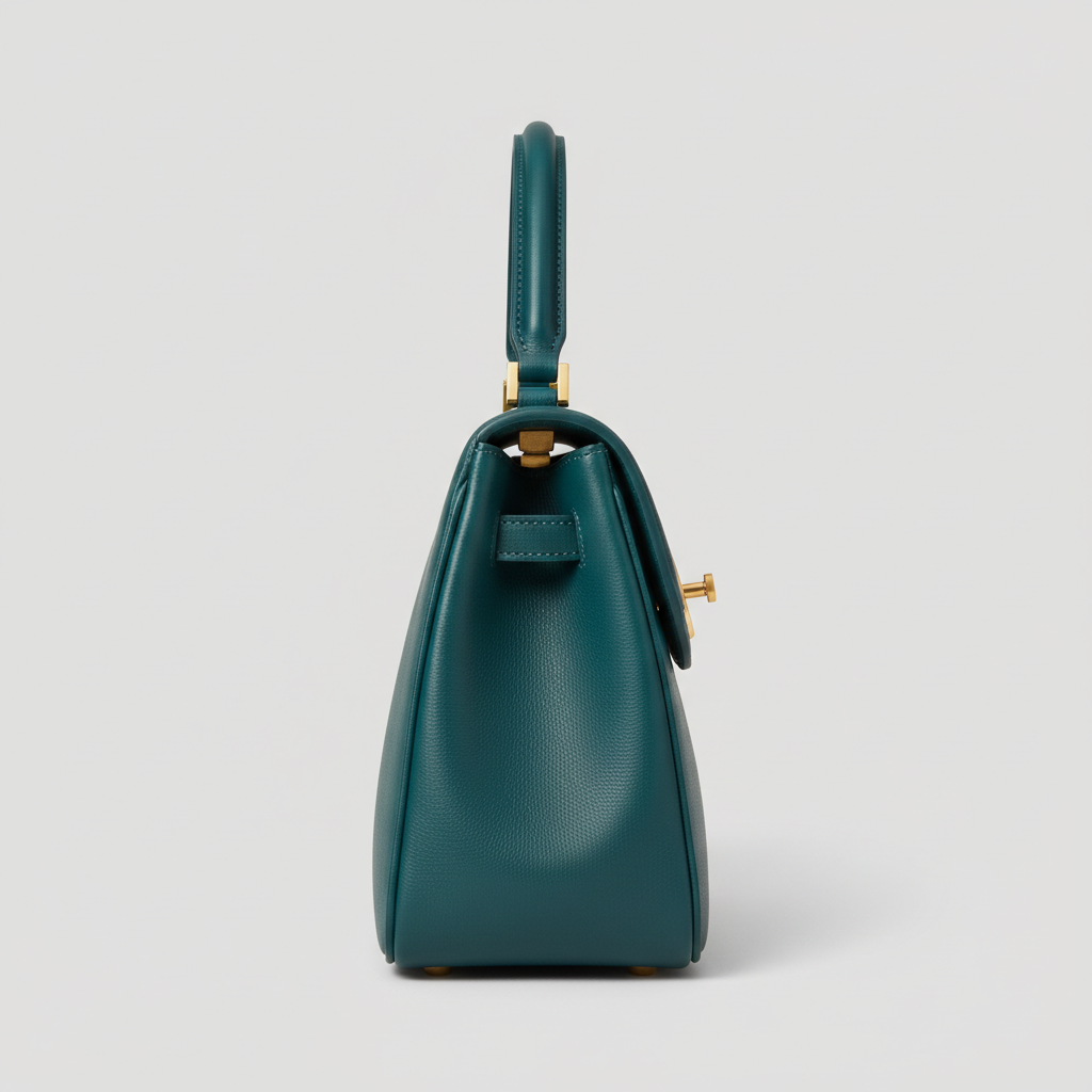 Refined Aura premium handbag in Ocean Teal - side view