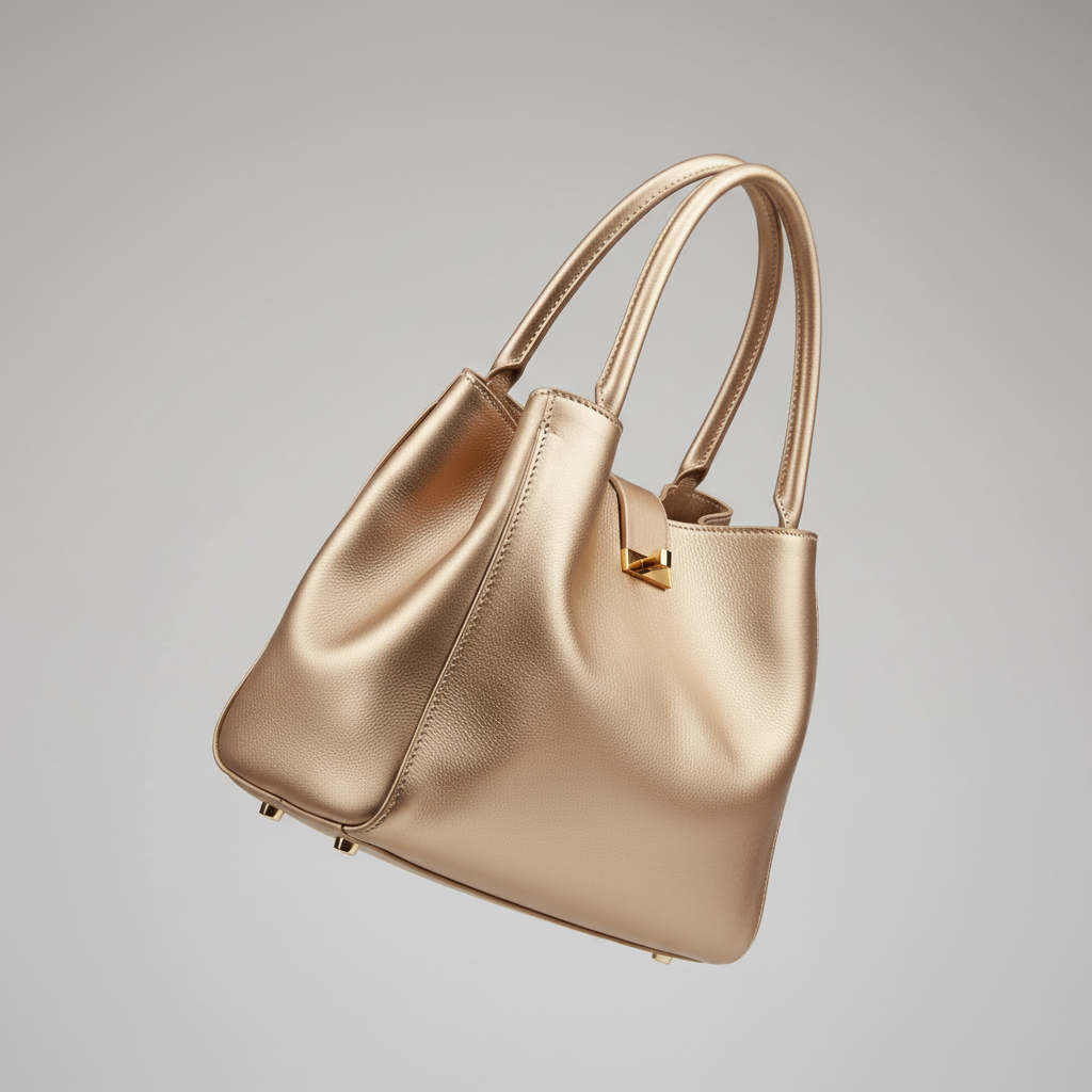 Elegant Motion luxury handbag in Champagne Gold – hero view