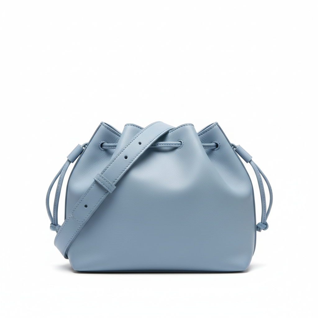 Soft Bucket Bag – Sky Blue – Front View