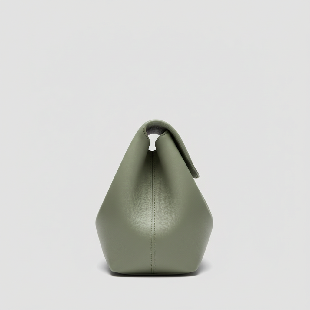 Classic Carry sculptural leather handbag in Sage Green - hero view