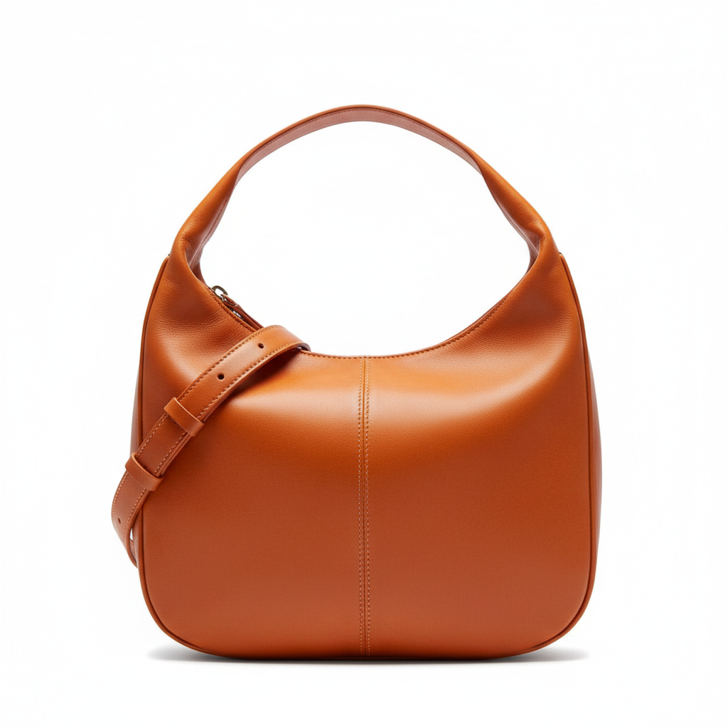 Crescent Hobo Bag – Sunset Orange – Front View