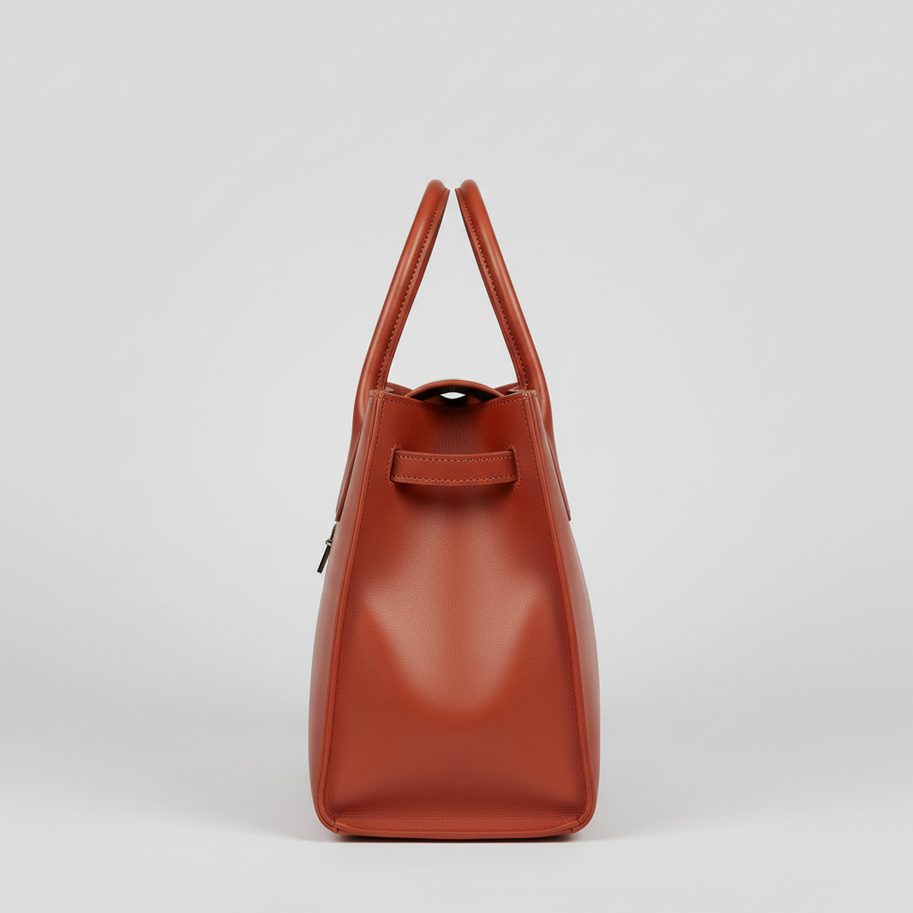 Grace Tote in Terracotta Rust – Side view