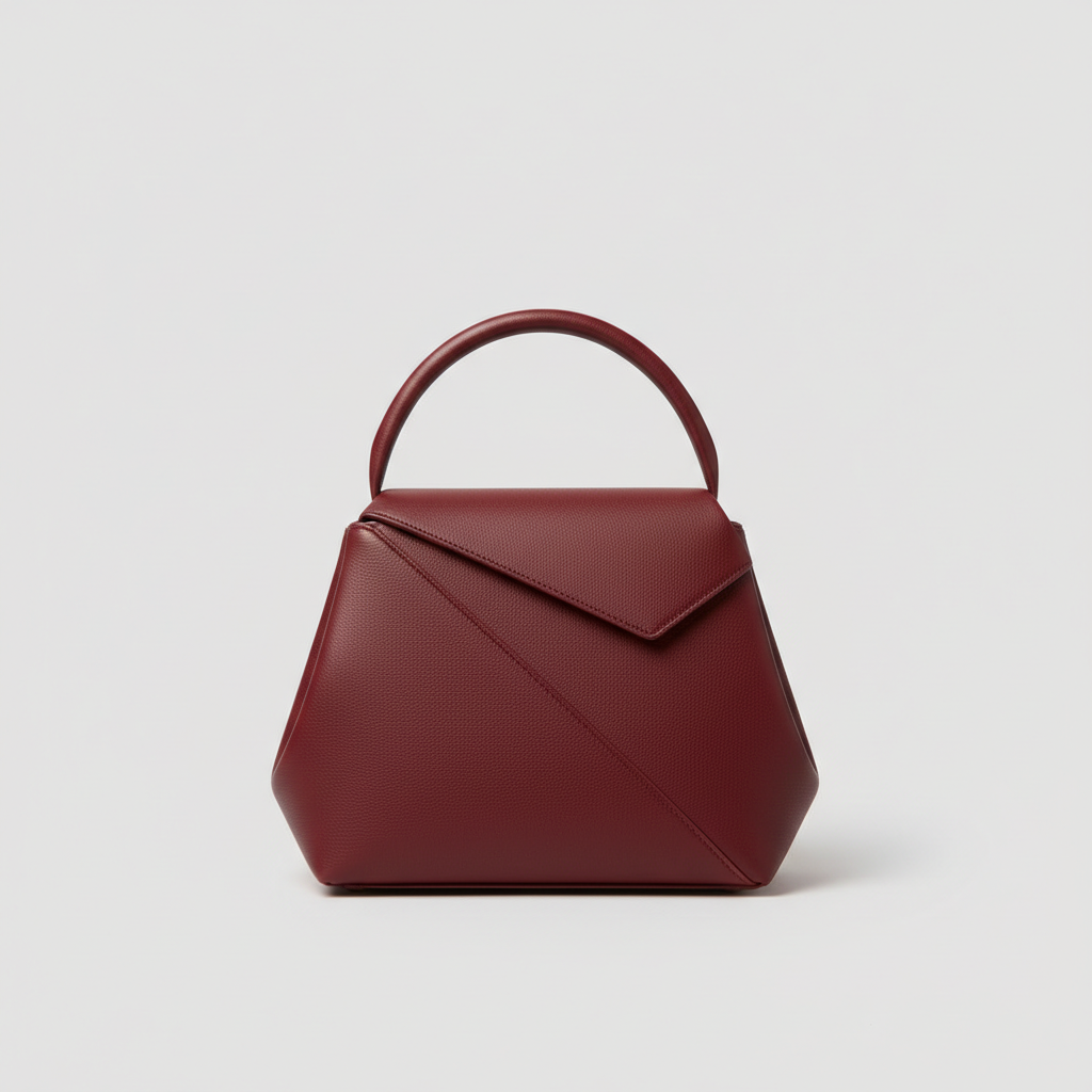 Contemporary Bloom luxury top handle handbag in Ruby Wine - hero view