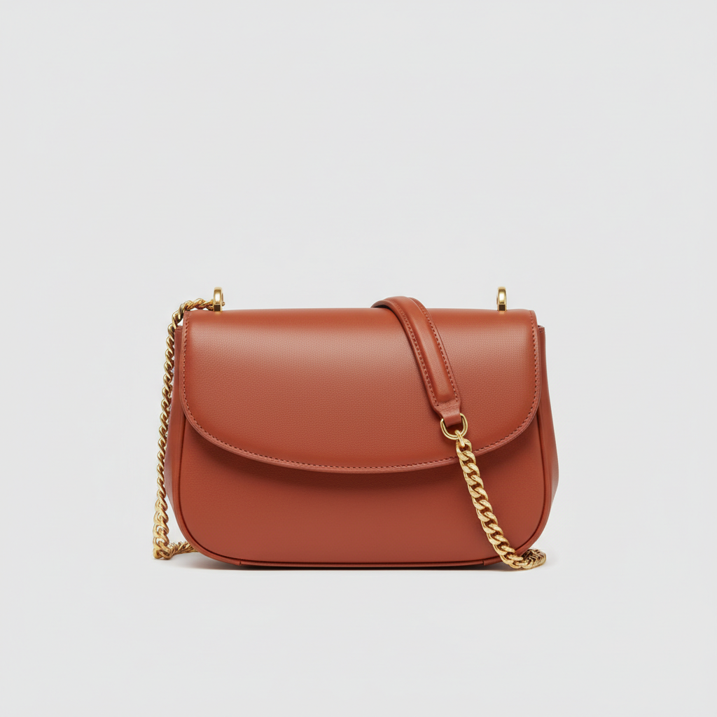 Luxe Harmony luxury shoulder bag in Terracotta Rust - front view