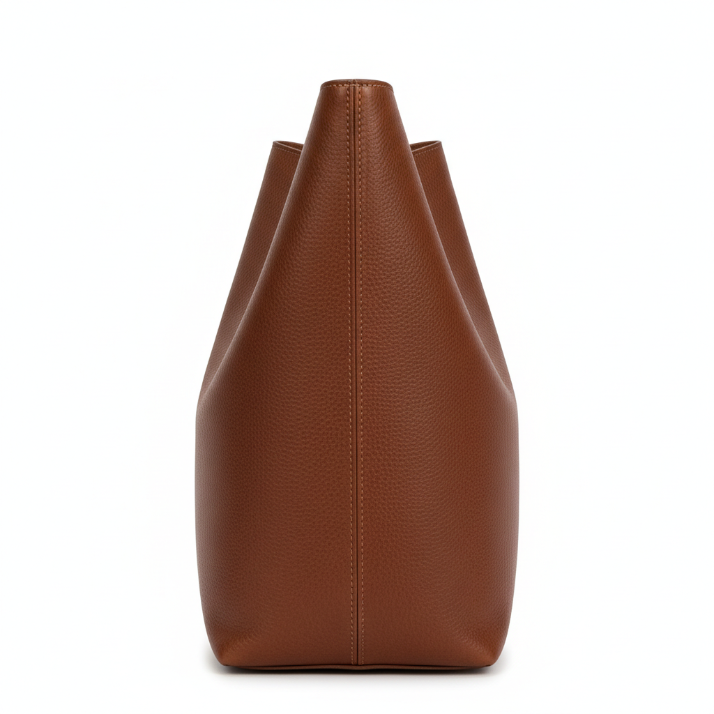 Everyday Shopper Tote – Cocoa Brown – Leather Detail