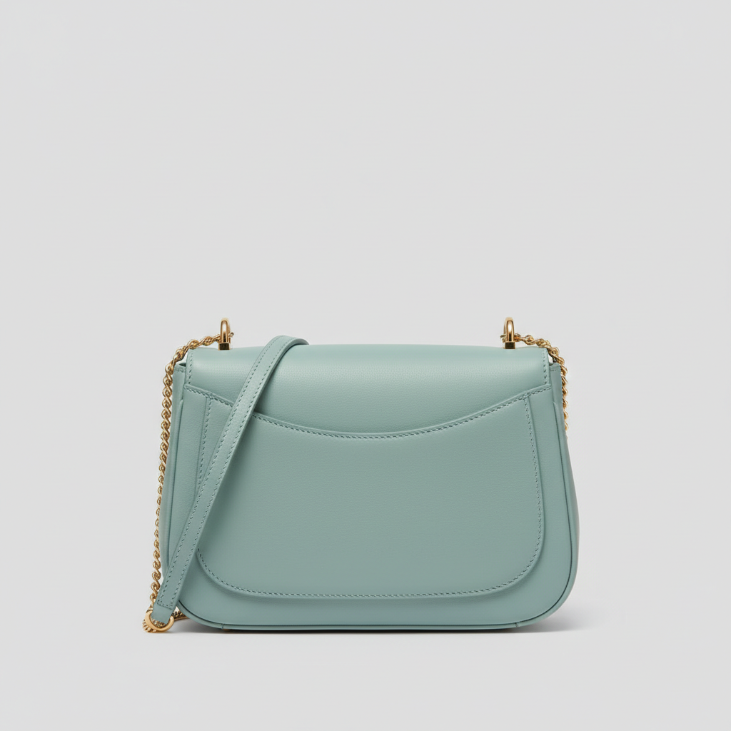 Luxe Harmony luxury shoulder bag in Aqua Mist - front view