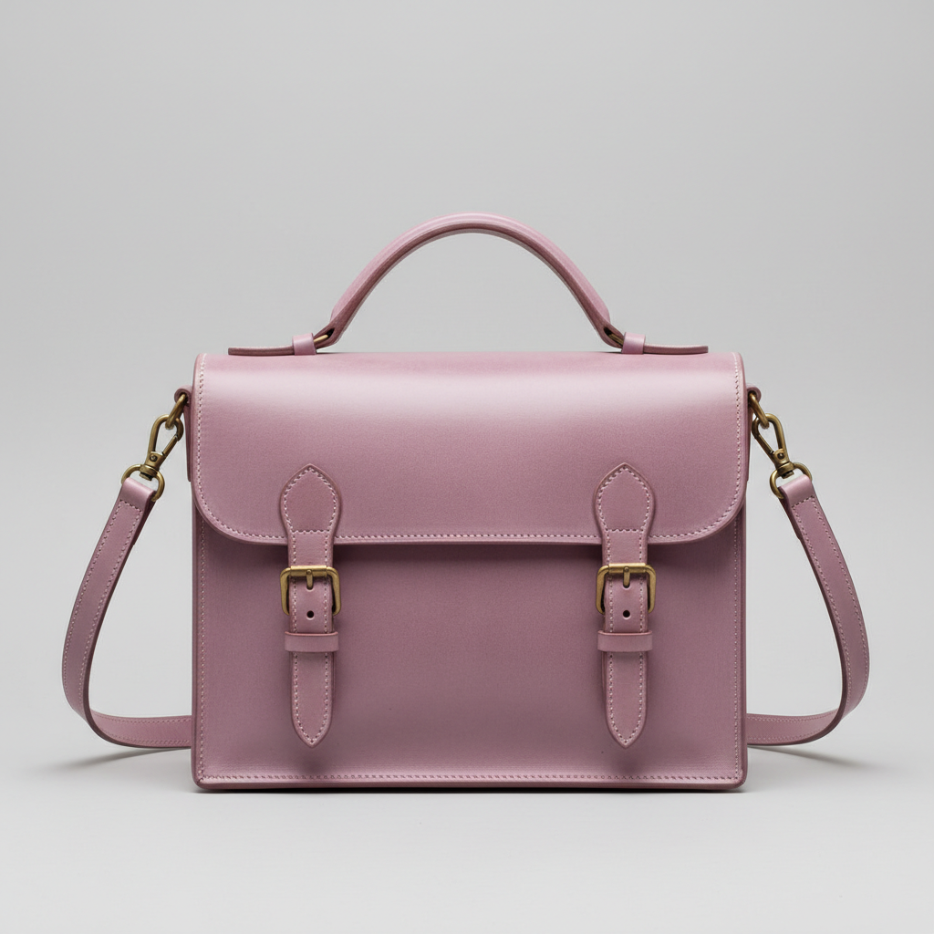 Vintage Satchel in Soft Lilac – Front view