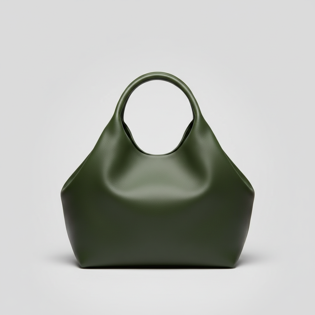 Graceful Carry premium leather tote bag in Forest Olive - hero view