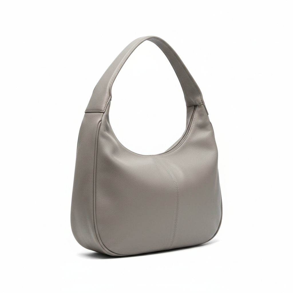 Crescent Hobo Bag – Stone Grey – Hero