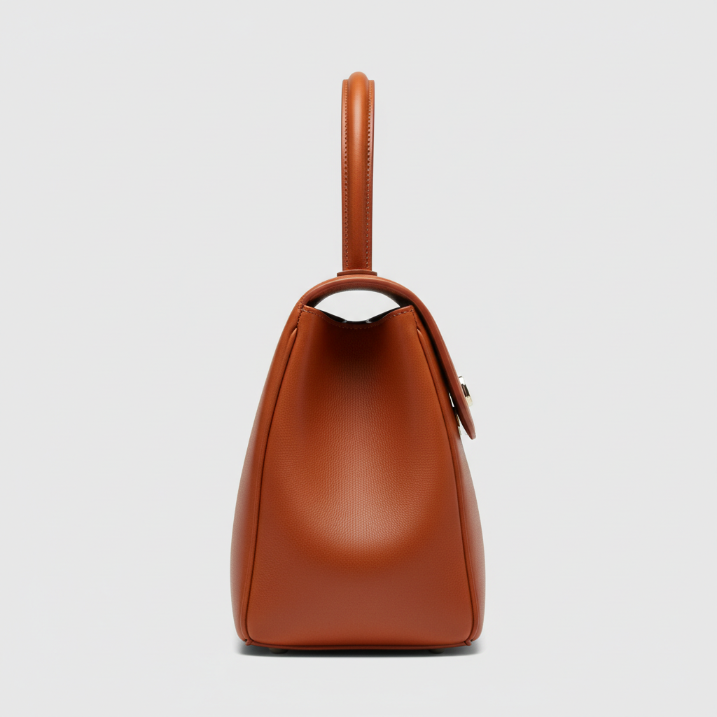 Refined Aura premium handbag in Burnt Sienna - side view