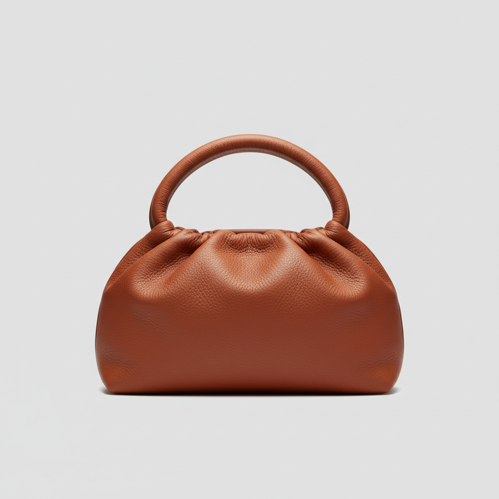 City Sleek Bag gathered tote in Terracotta Rust – hero view