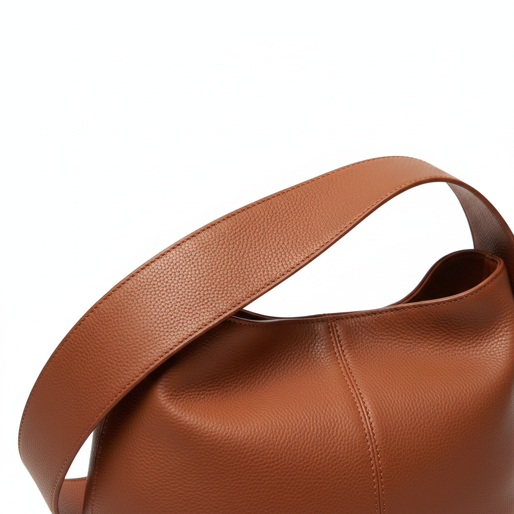 Smooth Flow Hobo Bag – Cinnamon Copper – Leather Detail