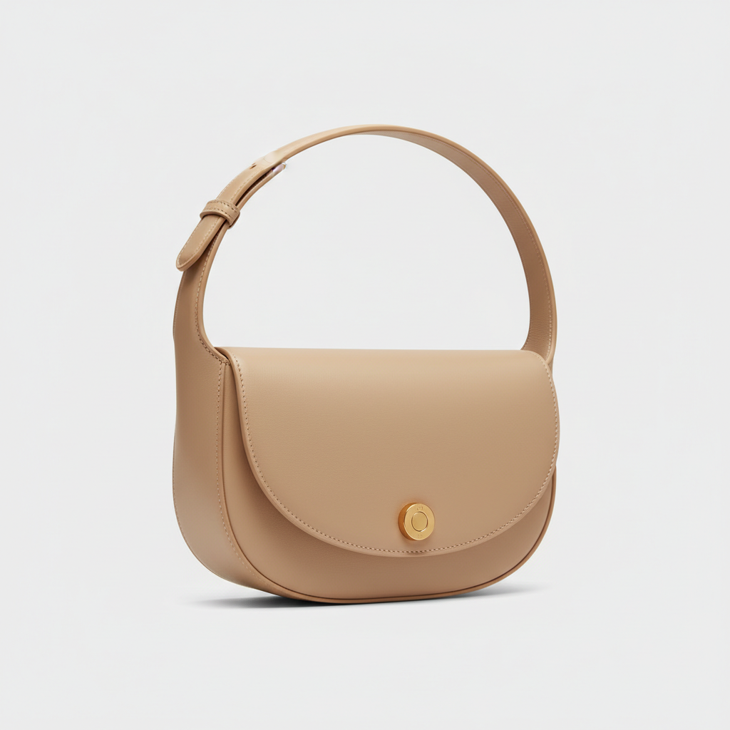 Serene Curve curved shoulder bag in Sand Beige - hero view